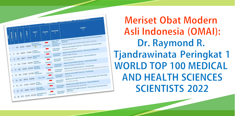 Meriset OMAI: Dr. Raymond Peringkat 1, WORLD TOP 100 MEDICAL AND HEALTH SCIENCES SCIENTISTS 2022 Meriset OMAI: Dr. Raymond Peringkat 1, WORLD TOP 100 MEDICAL AND HEALTH SCIENCES SCIENTISTS 2022